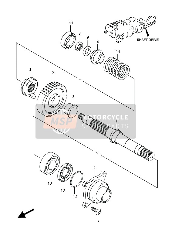 Suzuki AN650Z BURGMAN EXECUTIVE 2015 Drive Shaft for a 2015 Suzuki AN650Z BURGMAN EXECUTIVE